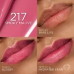 Swatch del tono 217 Smoky Mauve aplicado en labios
