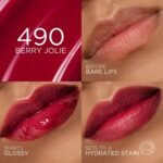 Swatch del tono 490 Berry Jolie aplicado en labios